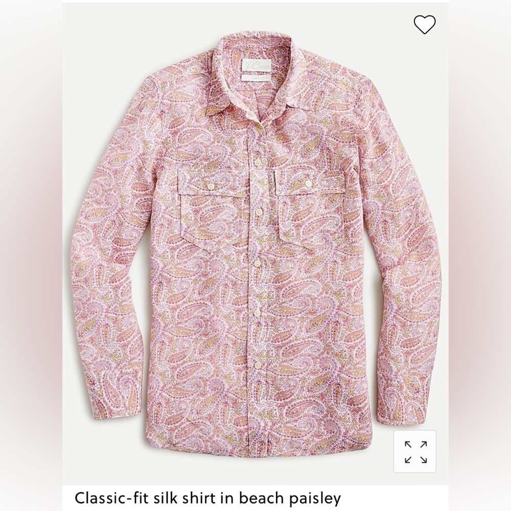Classic-fit silk shirt in beach paisley (gently used)